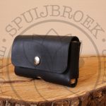 Riemtasje mobiele telefoon leer zwart