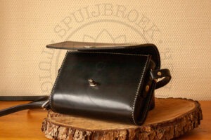 Handtasje zwart tuigleer schoudertasje