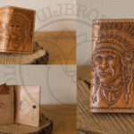 Bikerwallet indiaan Sioux native american tooled pasjes briefgeld