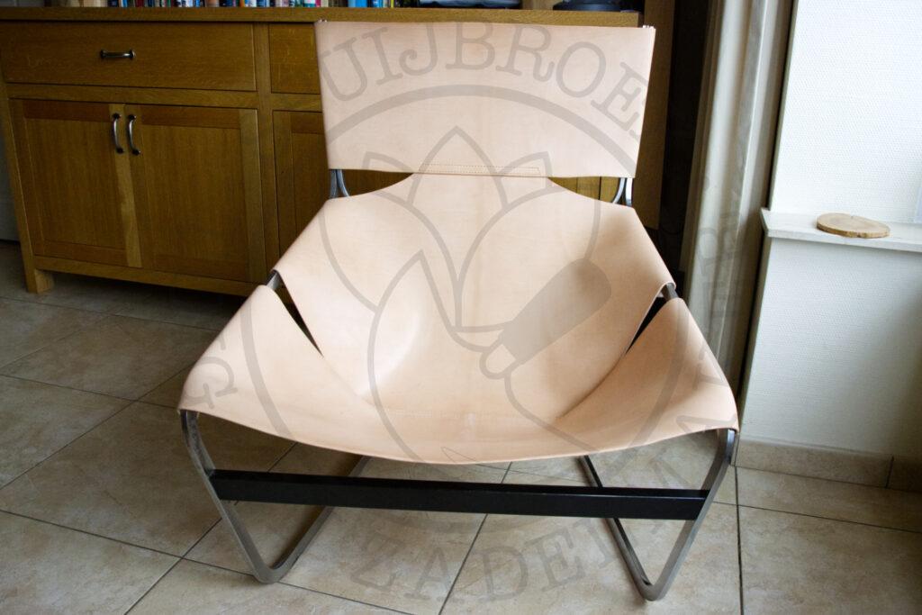 Pierre Paulin lounge chair F444 artifort naturel blanc leder tuigleder